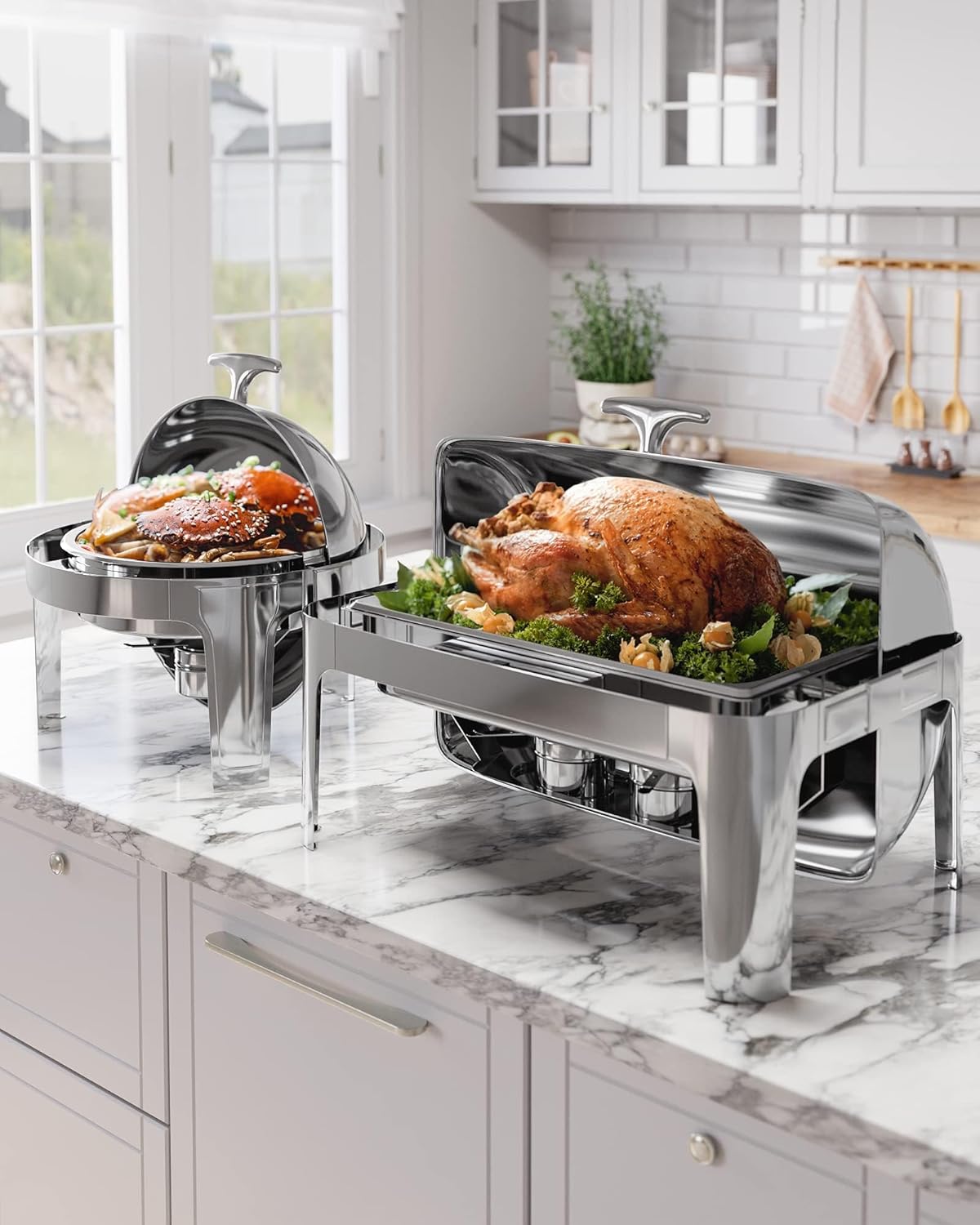 Set 9qt Chafer Acero Inox para Catering Bodas