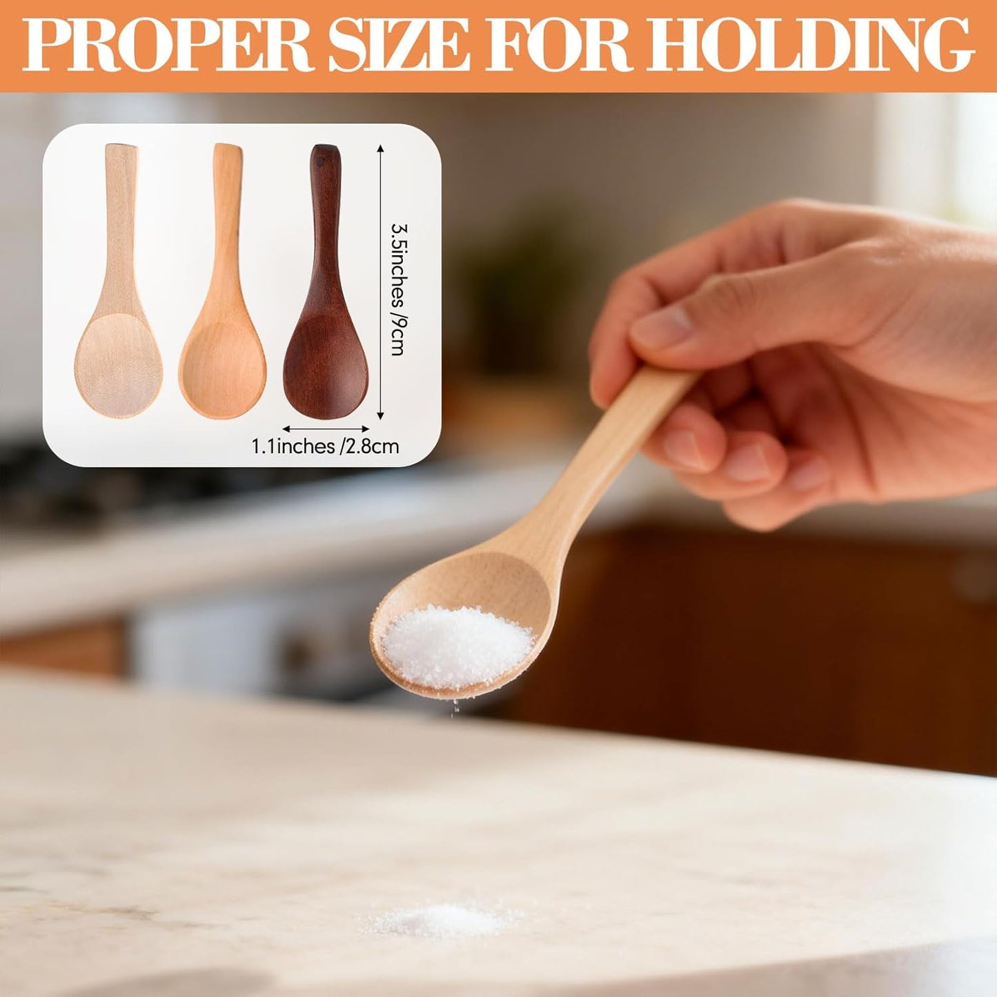 24 cucharas pequeñas de madera 3.5 pulgadas para tarros y cocina