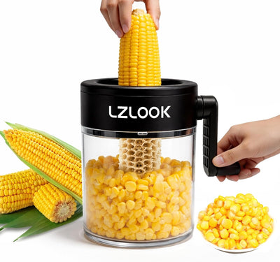 Pelador de maíz con mango giratorio y tazón para cortar granos de manera segura