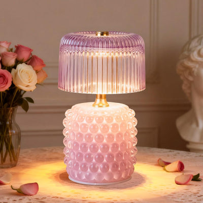 Lámpara mesa cristal inalámbrica con temporizador decoración hogar