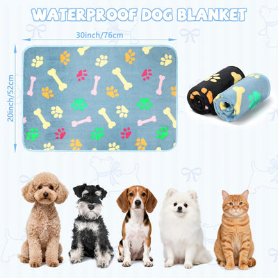 2 Pzas Manta Impermeable para Perros Reversible Felpa Suave