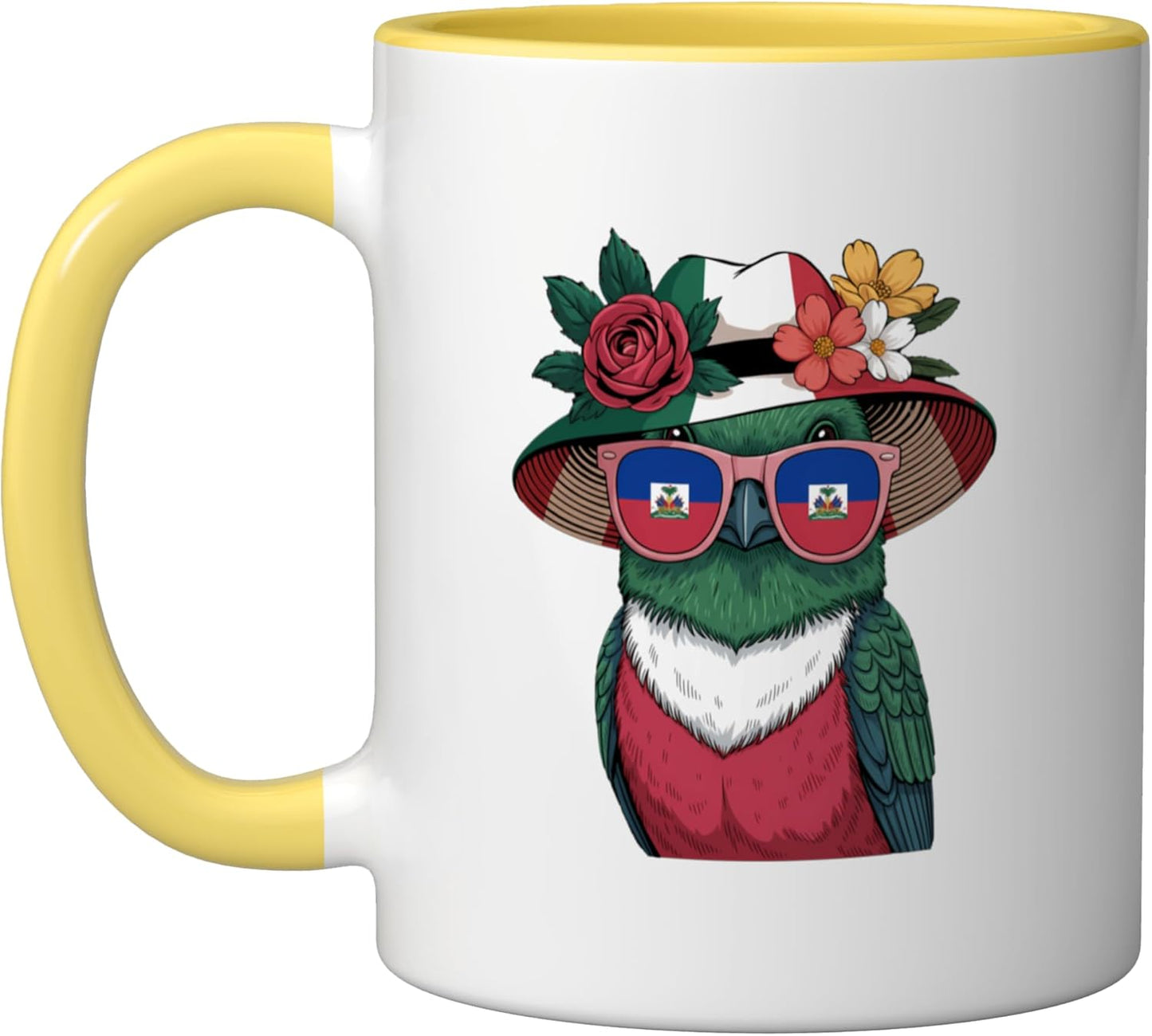 Taza Cerámica Bandera Haití Amarillo Blanco