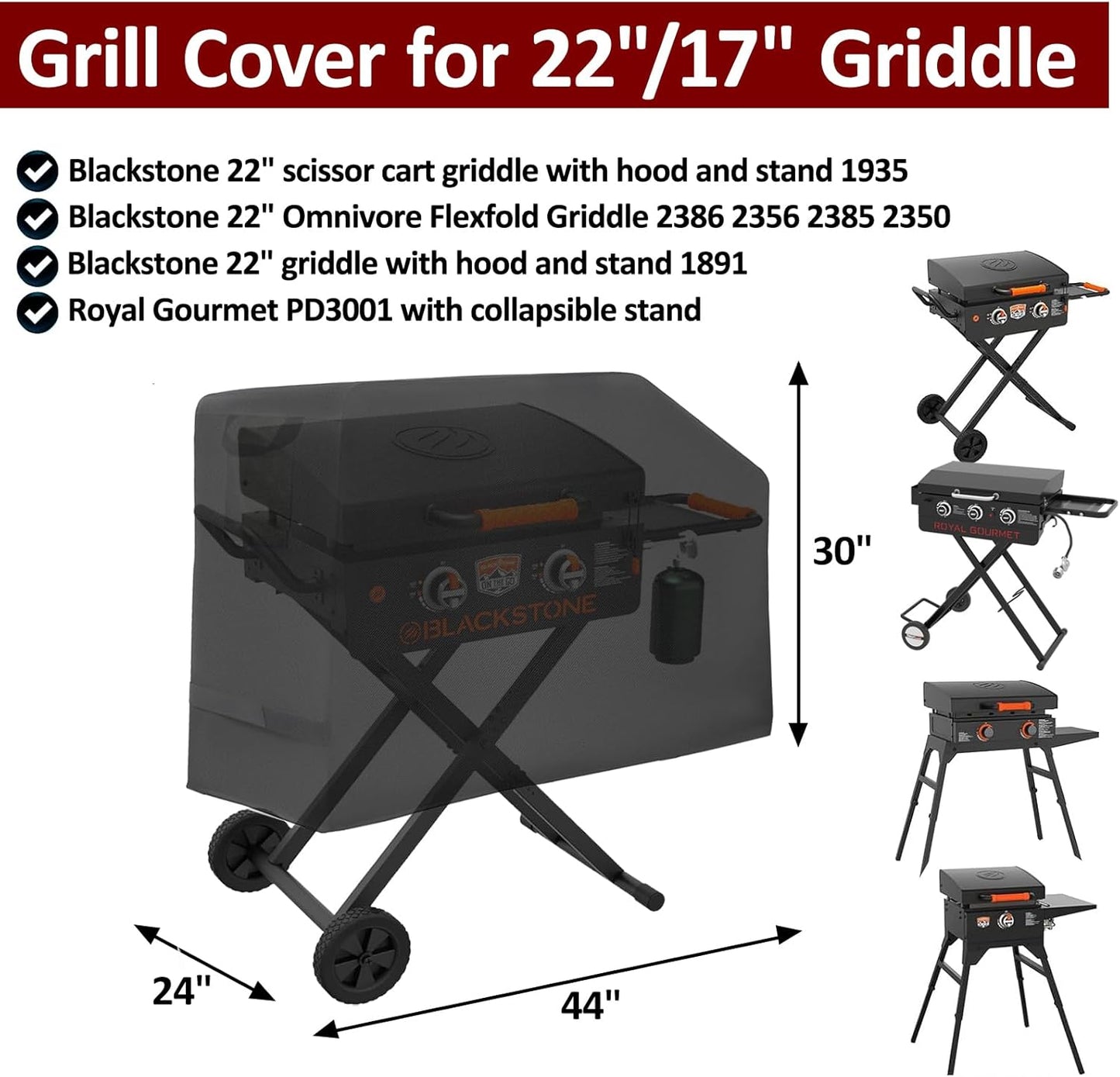 Cubierta parrilla Blackstone 22pulg impermeable 600D