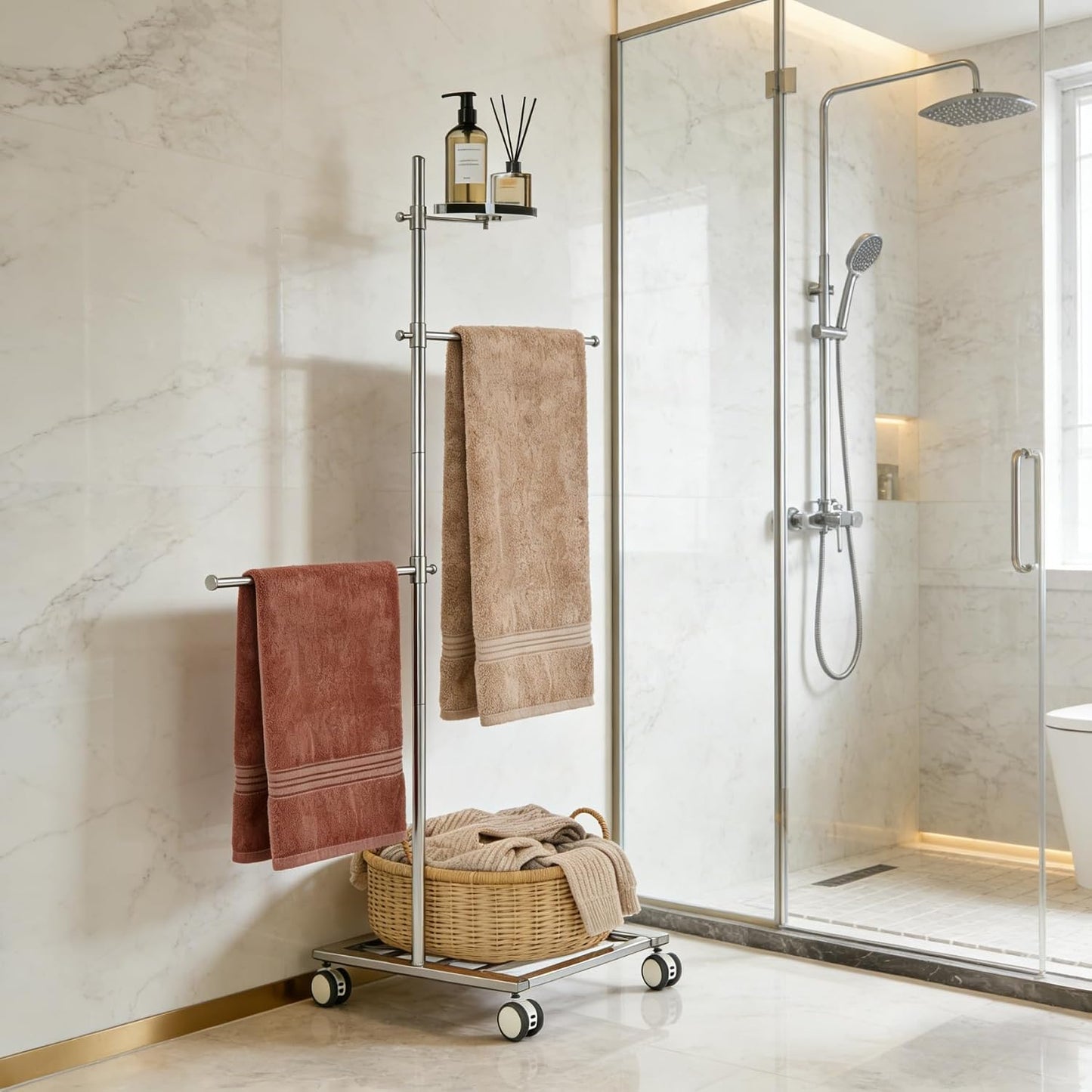 Toallero acero inox barras ajustables uso interior exterior