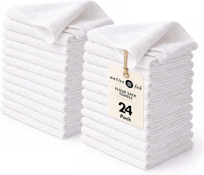 Toallas de cocina de algodón 100% 28x28 pulgadas duraderas y lavables pack 24