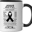 Taza cerámica para combatiente de tumor pituitario negra/blanca