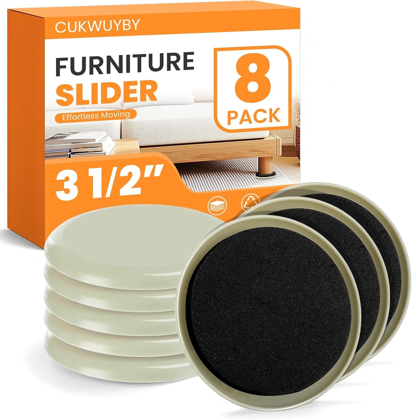 Deslizadores muebles 8 pzas resistentes para alfombras