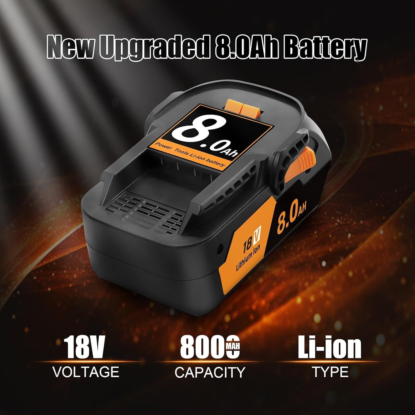 2 Baterías 8000 mAh para Taladro Ridgid 18 V