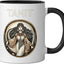 Taza cerámica Tanit diosa de la luna Cartago negra/blanca