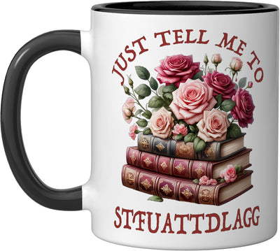 Taza cerámica Dark Romance Merch STFUATTDLAGG Good Girls Dirty Books Negro/Blanco