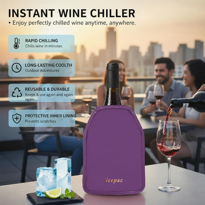 Funda enfriadora gel para botella vino Prosecco morado