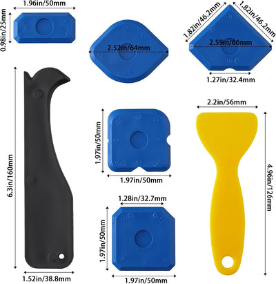 Kit 12 Pzas Herramientas Silicona para Calafatear Azulejos Azul