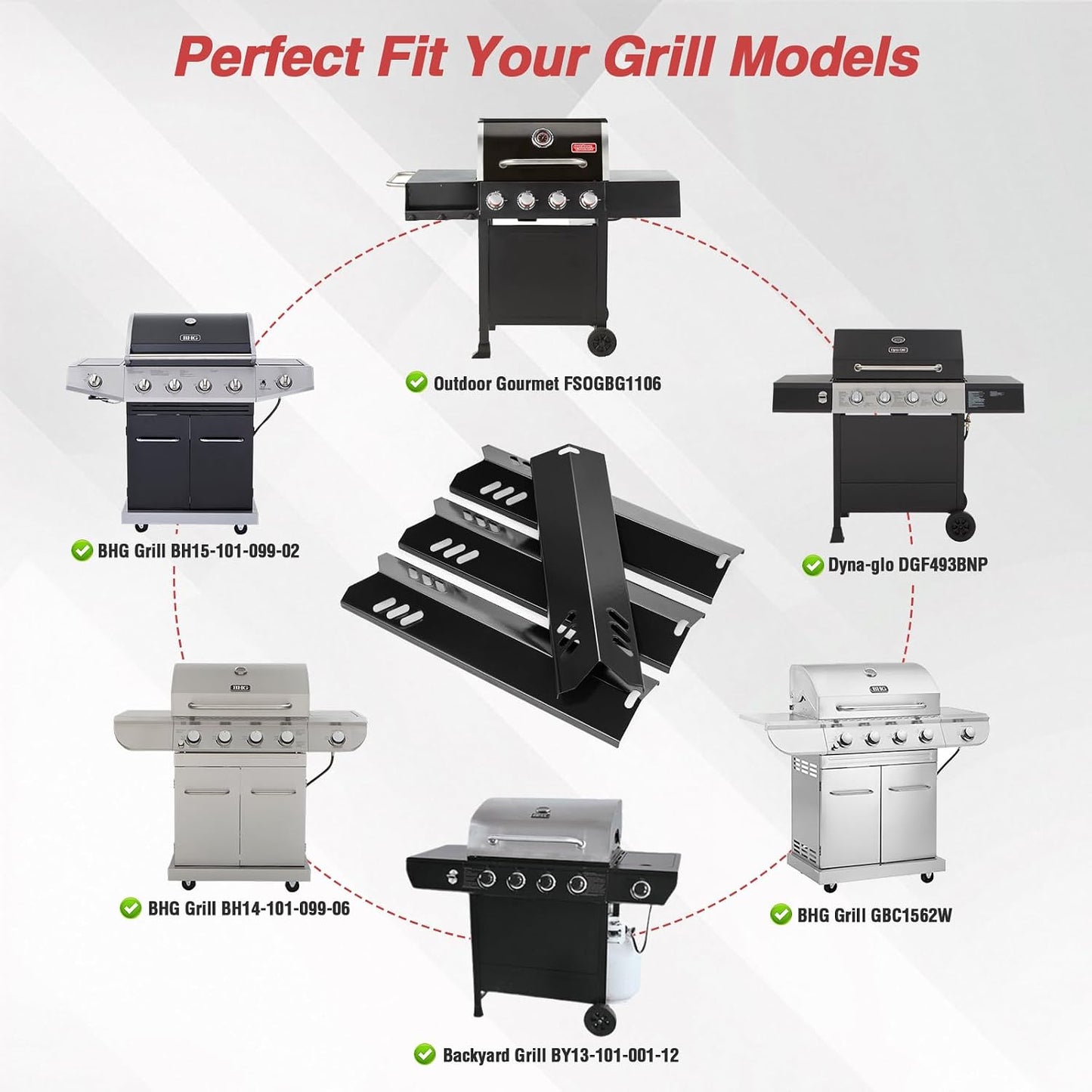 4 Pzas Placas Térmicas Parrilla Dyna-Glo 15pulg