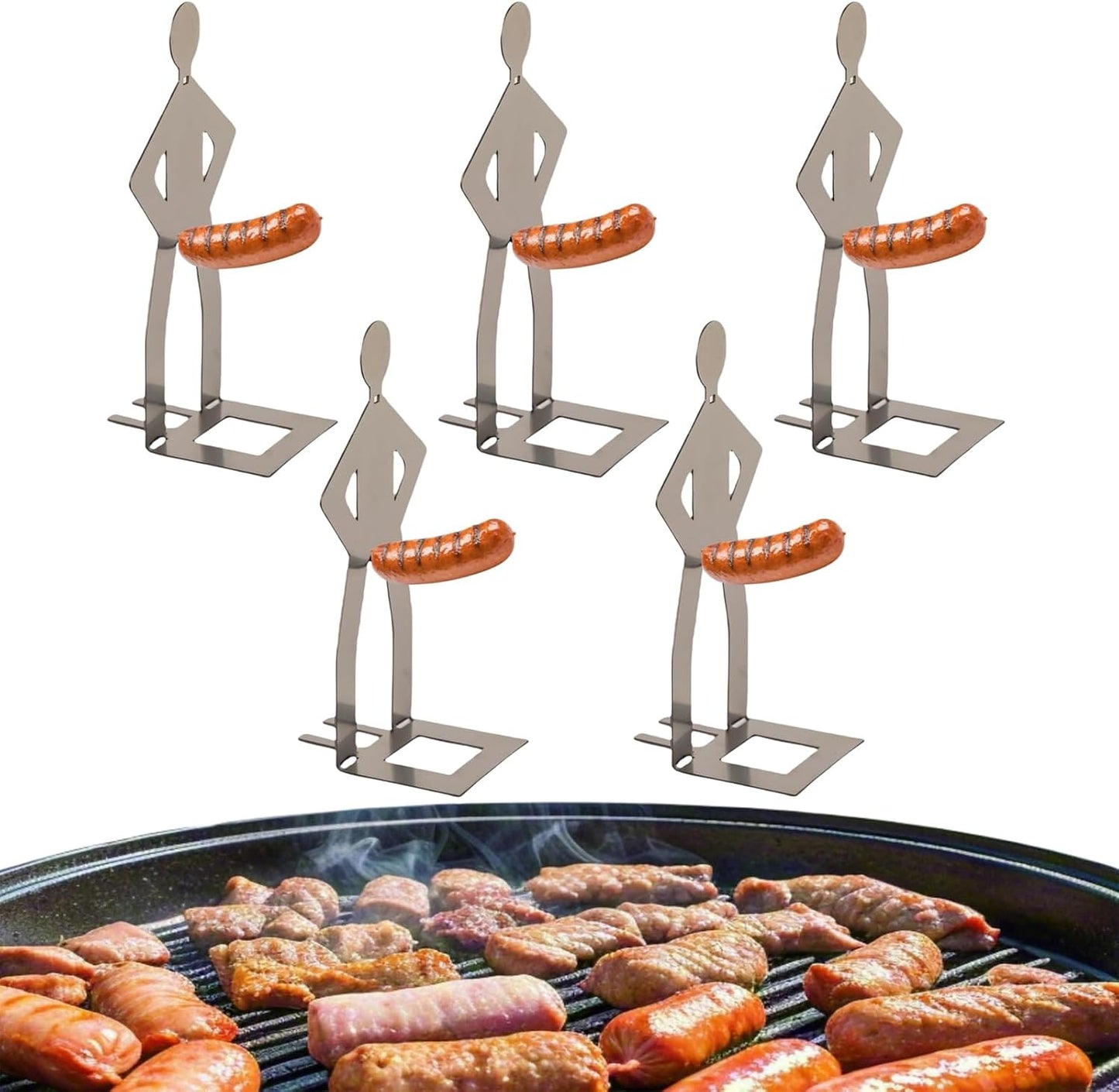 5 Pzas Soporte Barbacoa Acero Inox Reutilizable