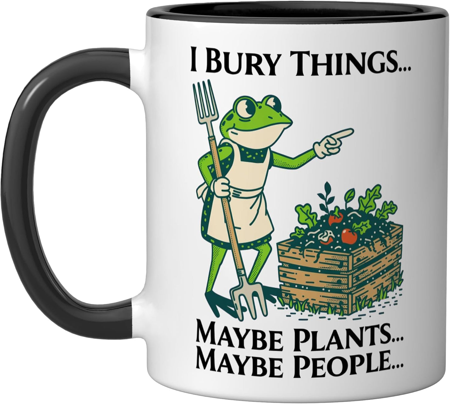 Taza Cerámica Rana Negro/Blanco
