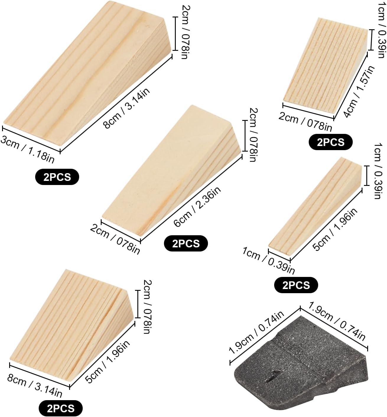 Set 20 Cuñas Mango Hacha Madera Acero
