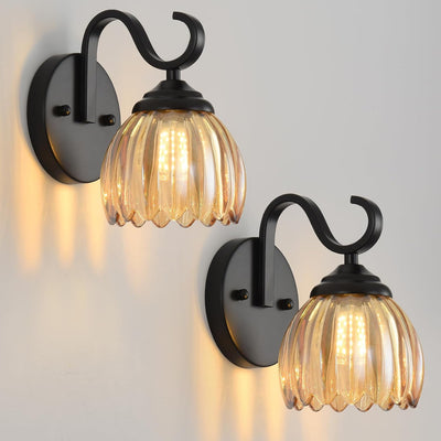 Aplique tulipán pantalla cristal set 2 baño dormitorio