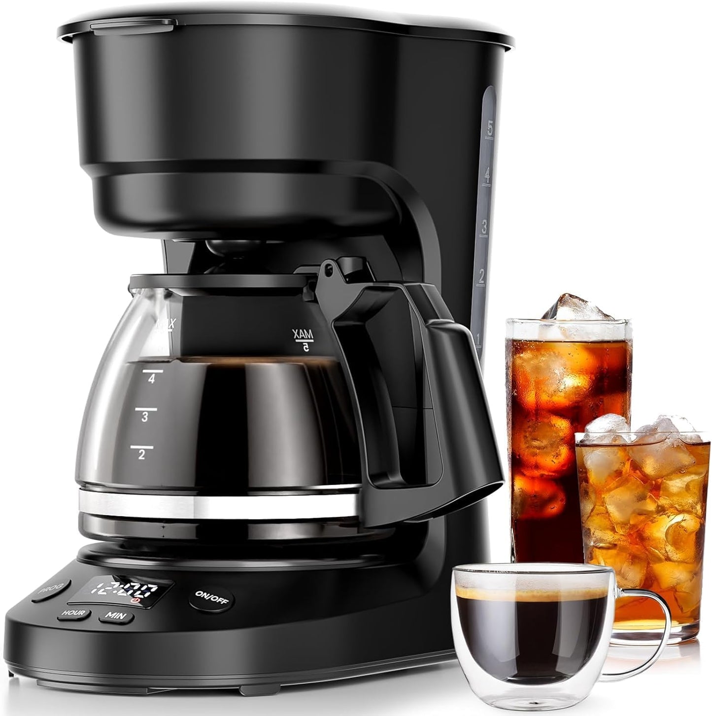 Cafetera compacta Kismile con pantalla LED y sistema antigoteo