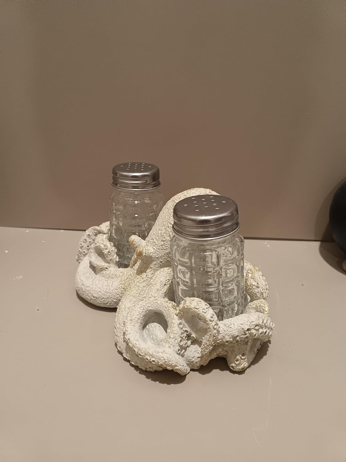 Juego de sal y pimienta Octopus con soporte, vidrio decorativo para cocina y mesa