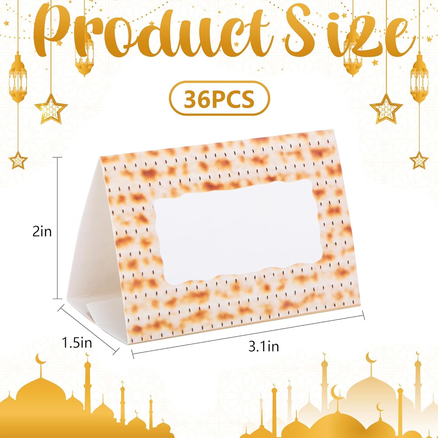 Paquete de 36 tarjetas de lugar de Pascua Seder para mesa y eventos