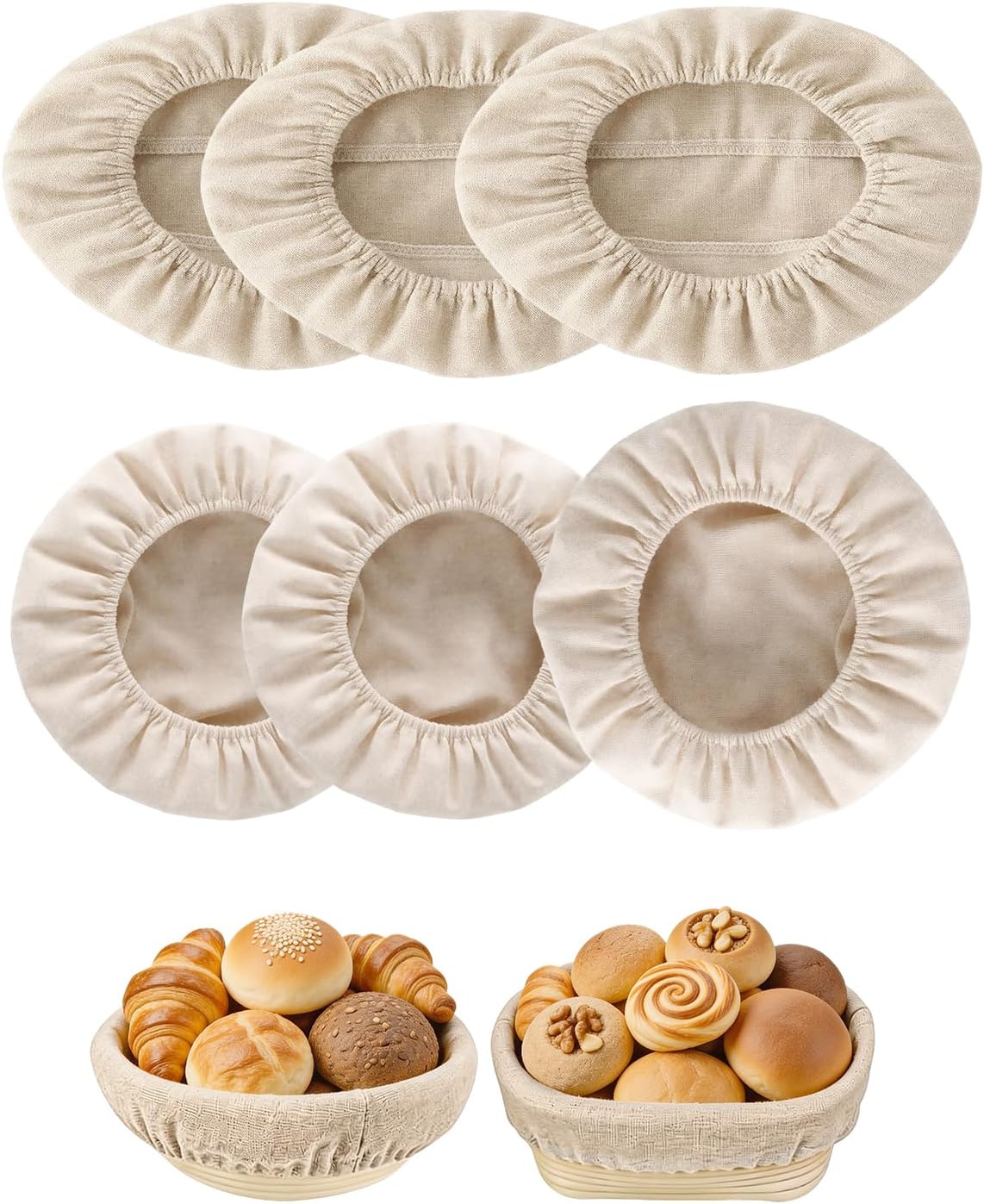 Fundas para cestas Banneton redondas y ovaladas de 10 pulgadas a prueba de pan