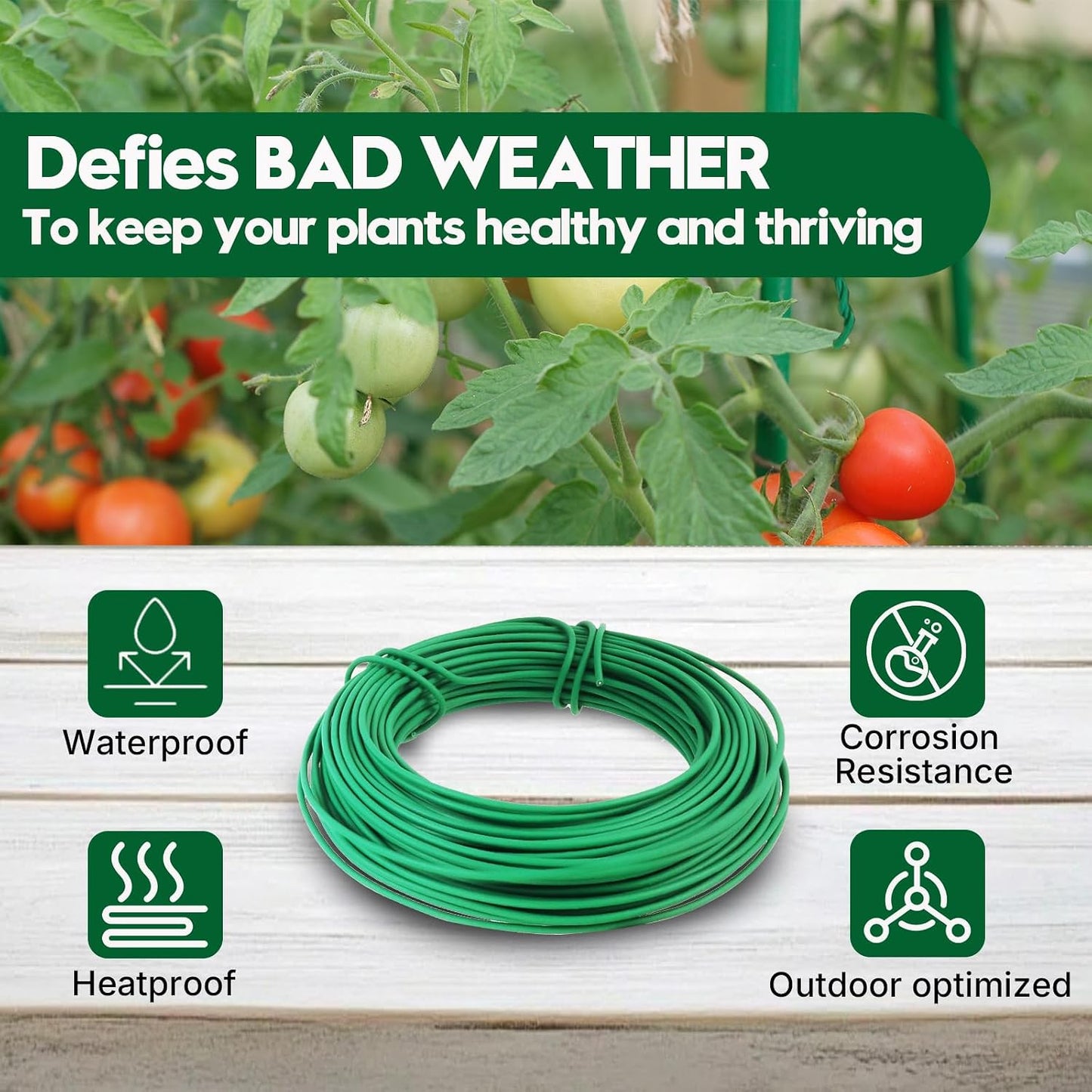 Lazos suaves para plantas 100ft goma reutilizable