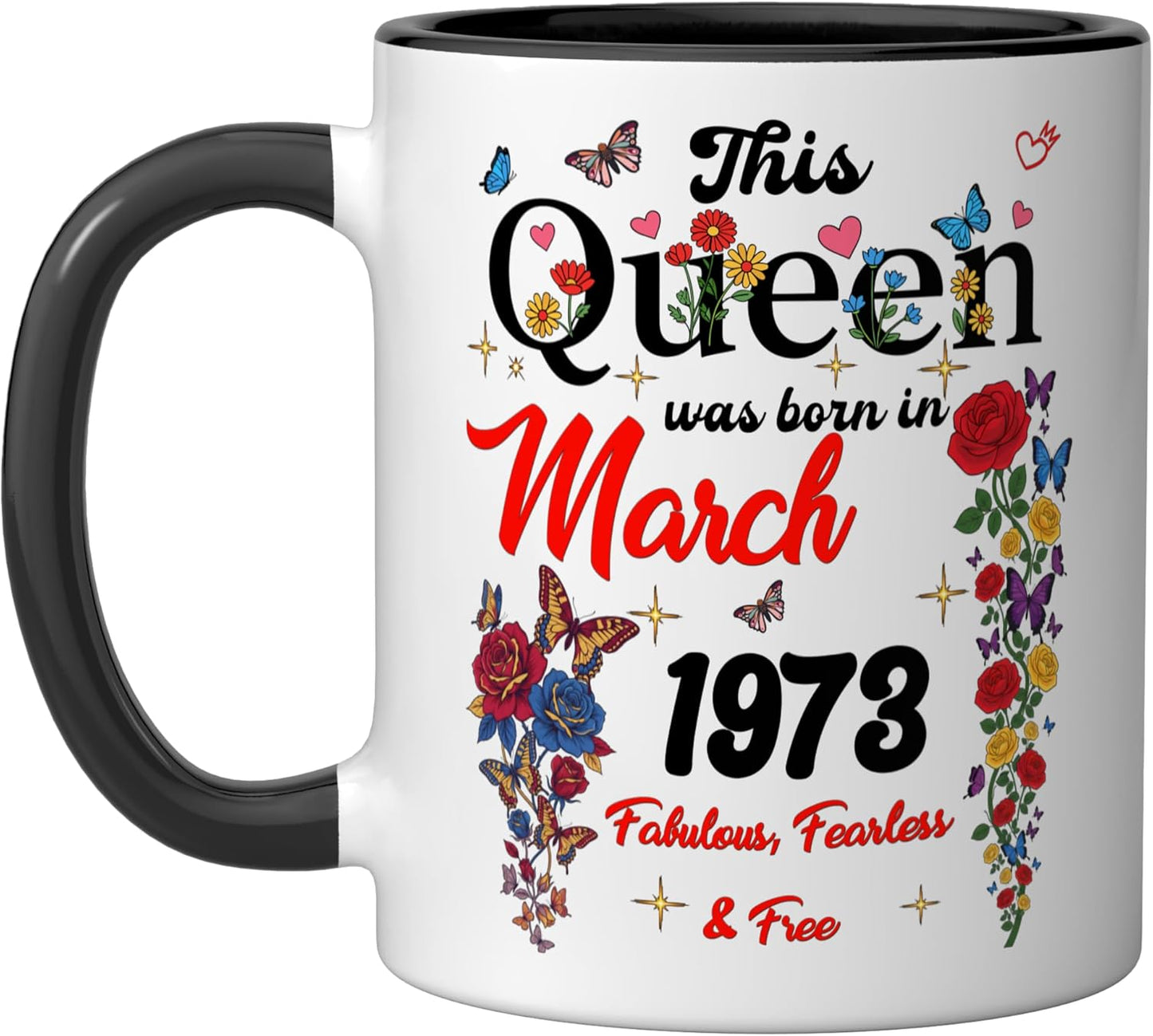Taza cerámica para cumpleaños mujer reina negra/blanca