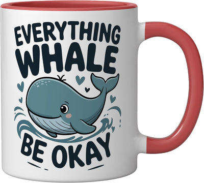 Taza Cerámica Corazones Ballena Todo Bien