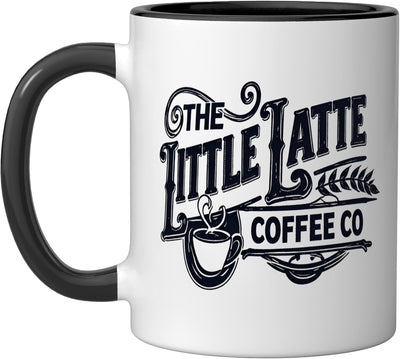 Taza Cerámica Café Estilo Retro Negro/Blanco