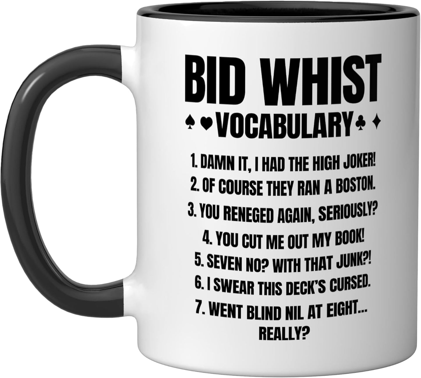 Taza cerámica Bid Whist Vocabulary negra/blanca