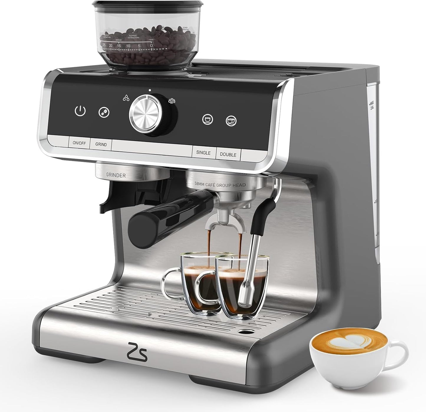 Máquina Espresso 20 Bar Profesional Espumador Leche Acero Inox