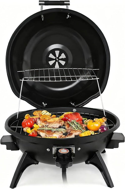 Parrilla eléctrica para barbacoa 1600W portátil color negro