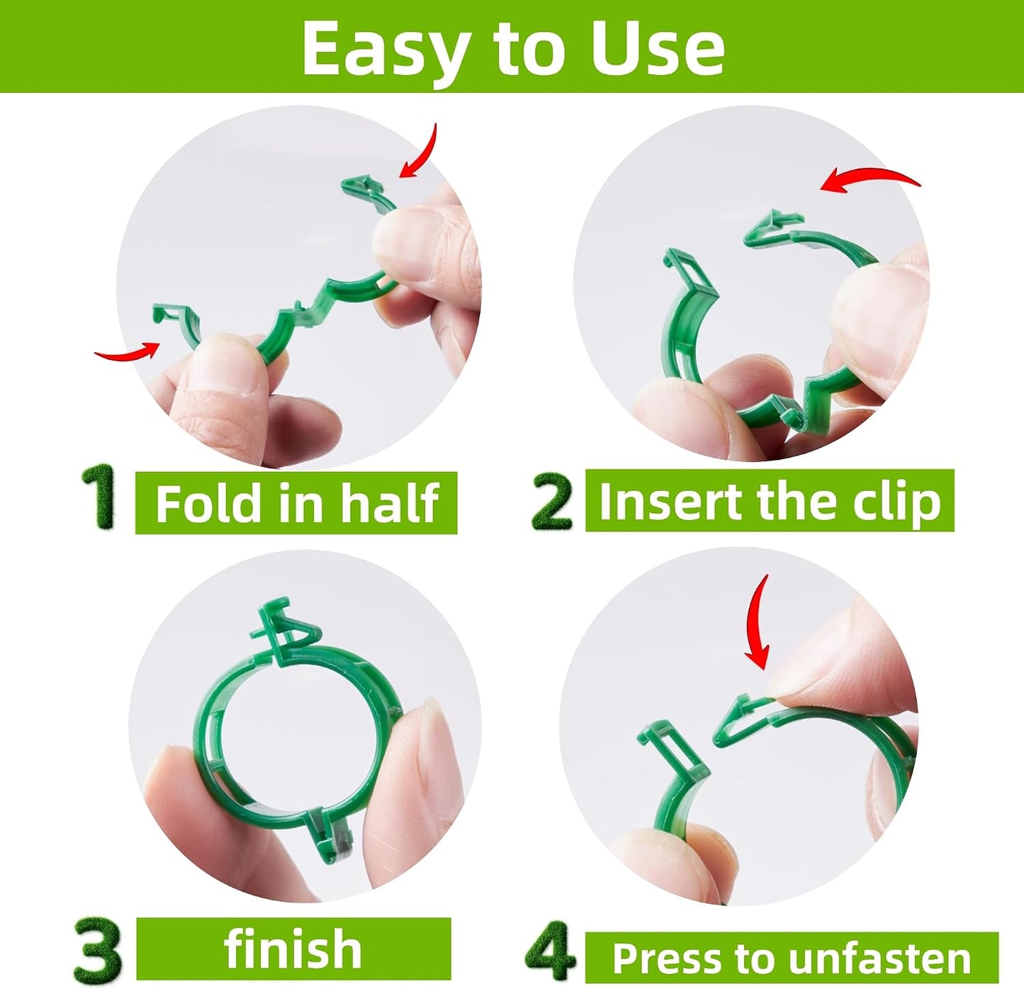 300 Pzas Clips Plástico para Plantas Trepadoras y Uvas