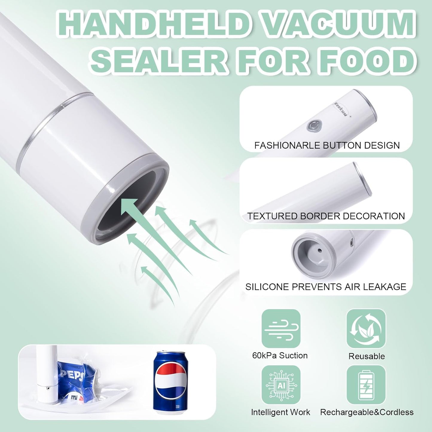 Sellador al vacío manual 1 unidad 30 bolsas reutilizables
