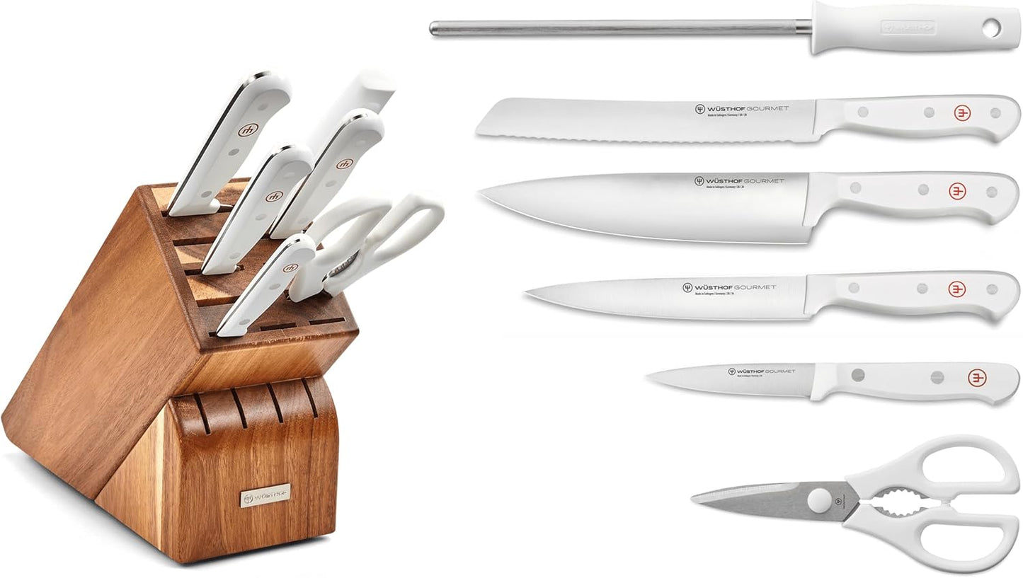 Set 7 Pzas Cuchillos Bloque Wüsthof Gourmet Blanco