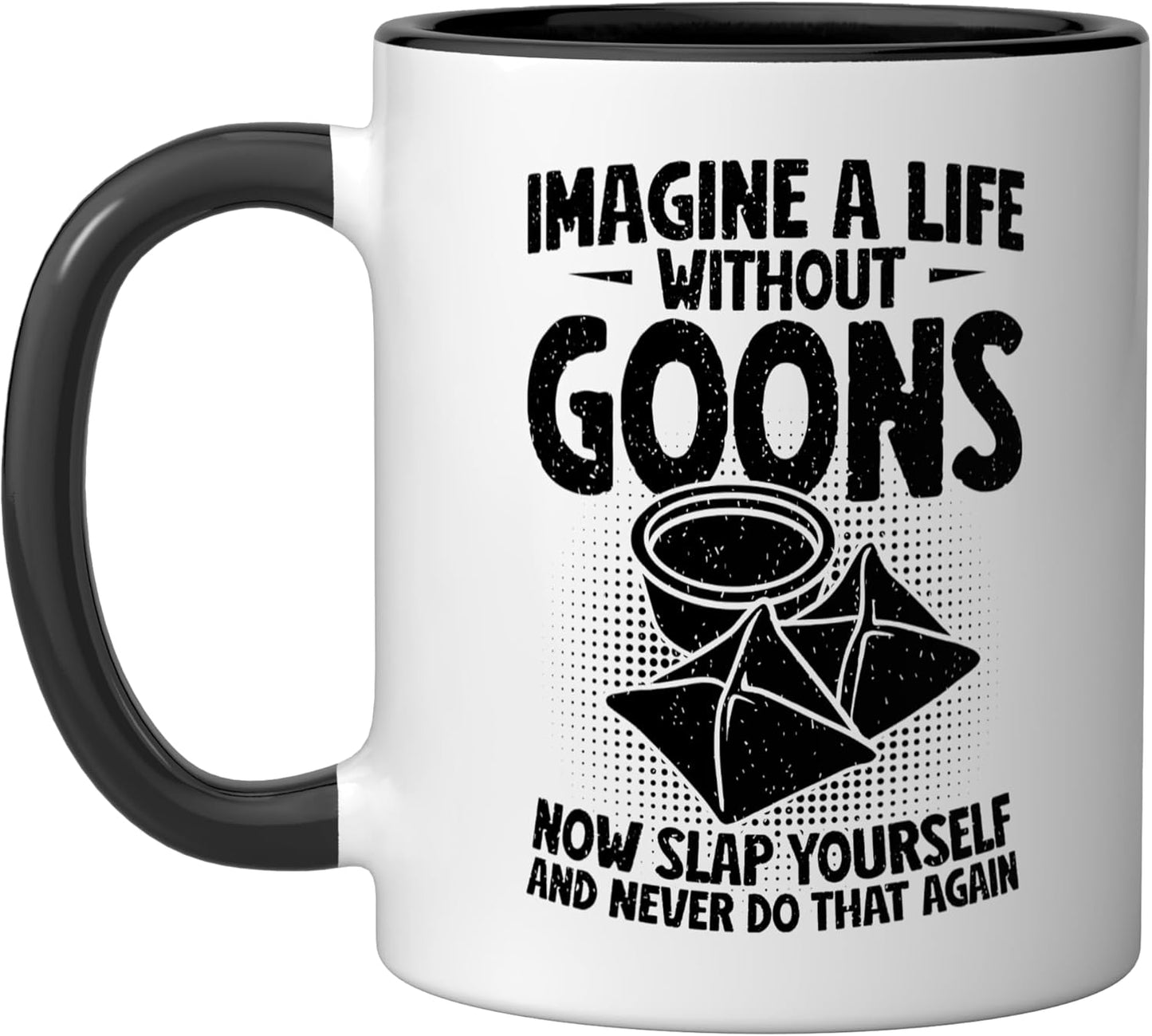 Taza cerámica divertida sin Crab Rangoon Negro/Blanco