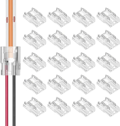 Conectores LED COB sin soldadura para tiras de luz 20 pzas