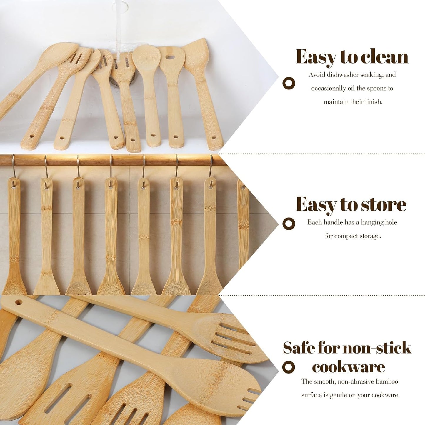 Set 32 Utensilios Bambú Antiadherente para Wok