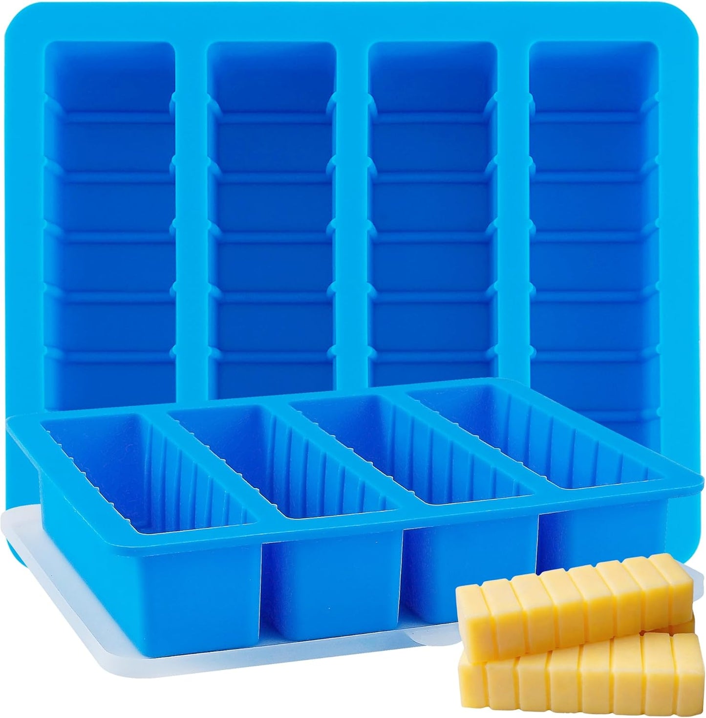 Moldes de silicona para mantequilla con tapa y bandeja antiadherente