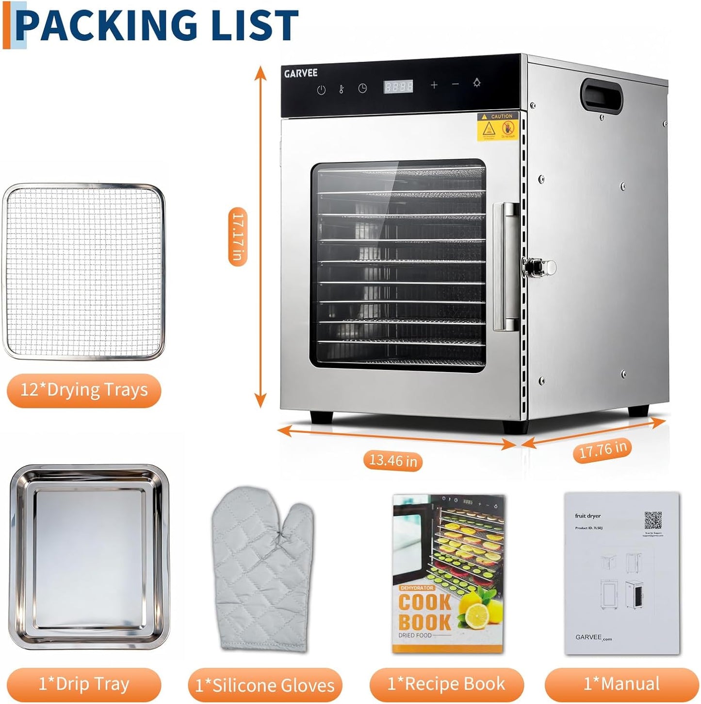 Deshidratador alimentos 10 bandejas acero inox temp ajustable