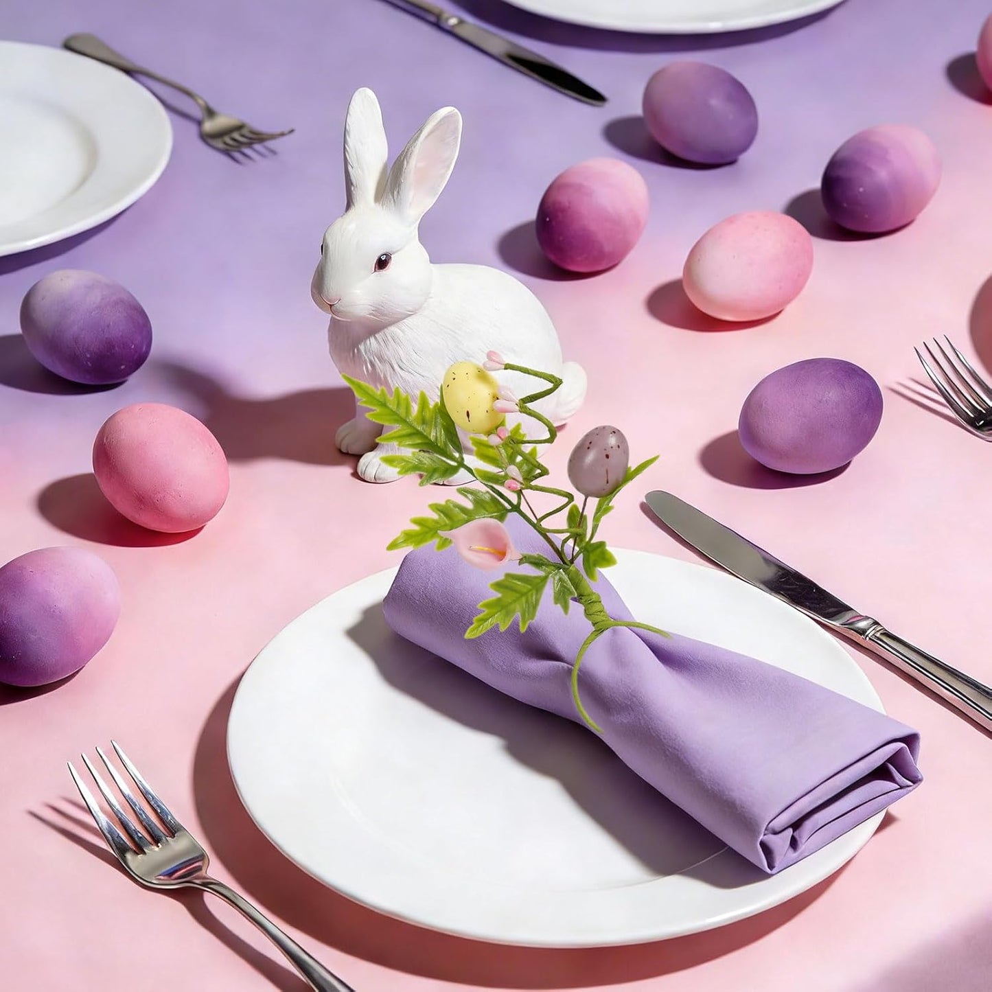 Juego de 8 servilleteros de huevos de Pascua para fiestas y cenas
