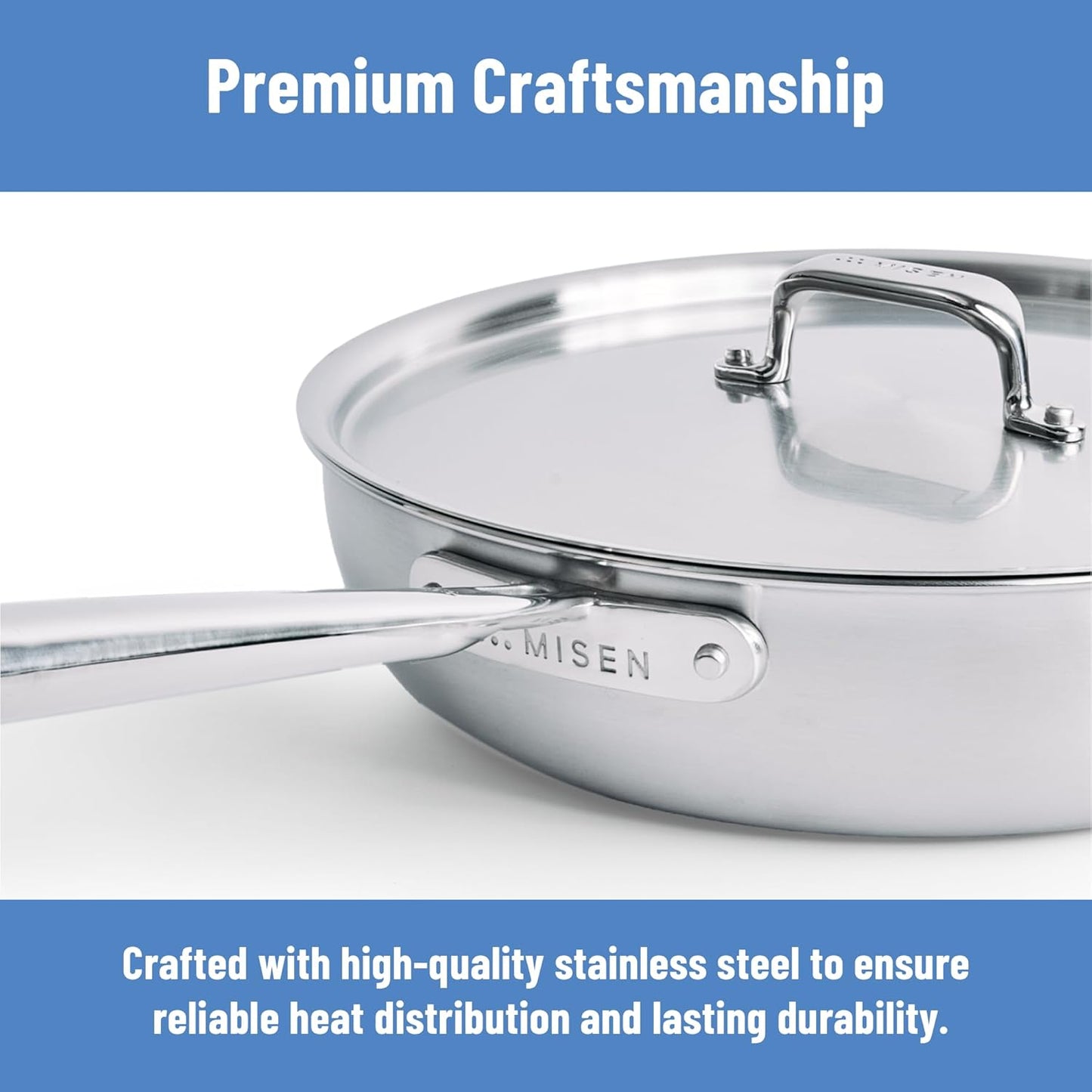 Sartén de acero inoxidable Misen versátil para uso diario