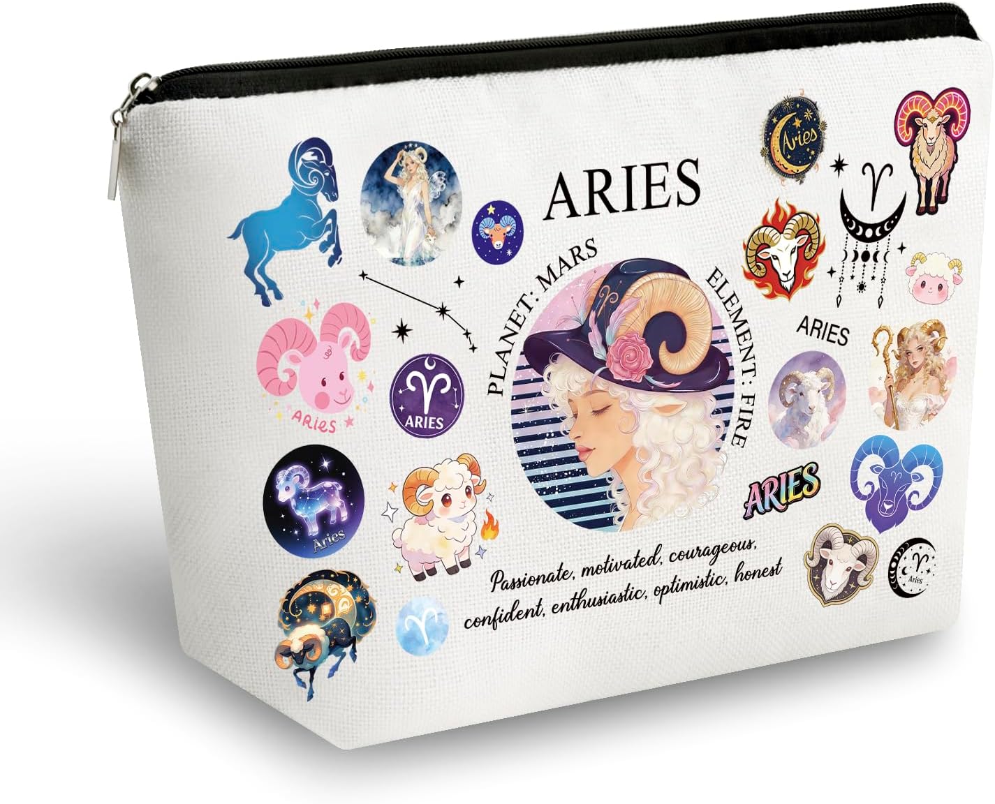Bolsa maquillaje zodiaco Aries mujer cumpleaños abril