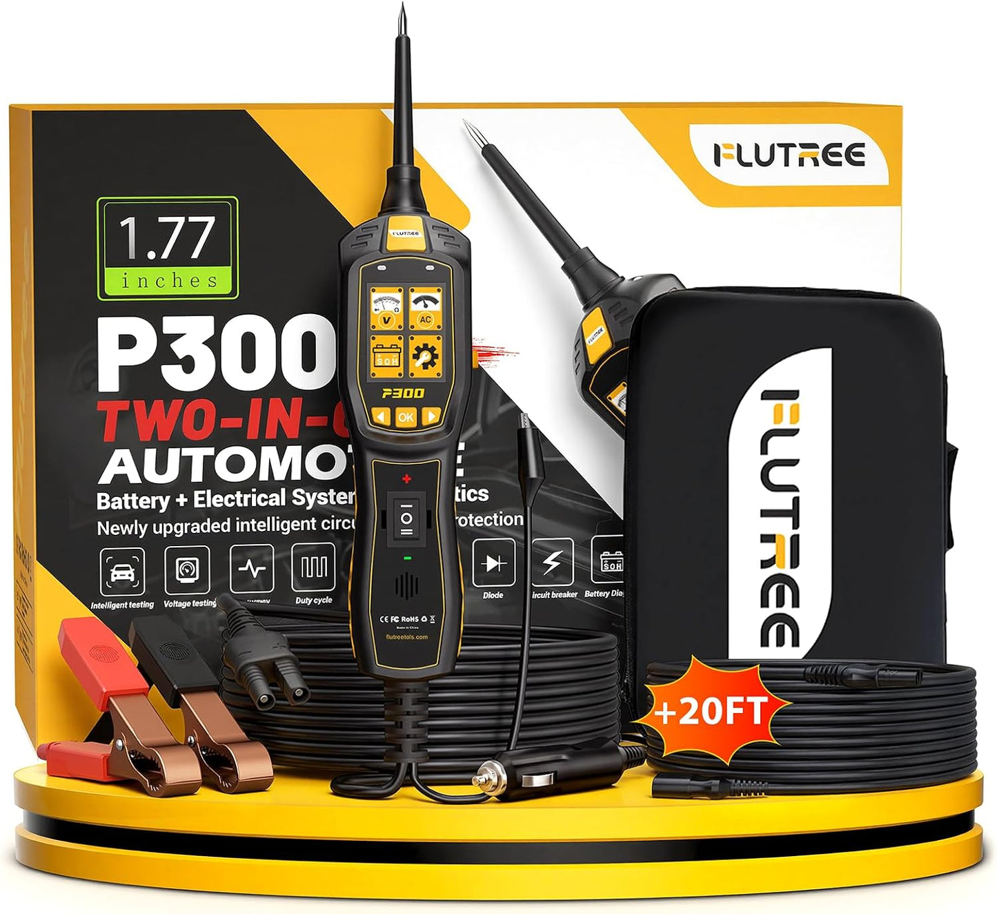 Probador circuitos automotriz P300 6-30V con cables 20pies