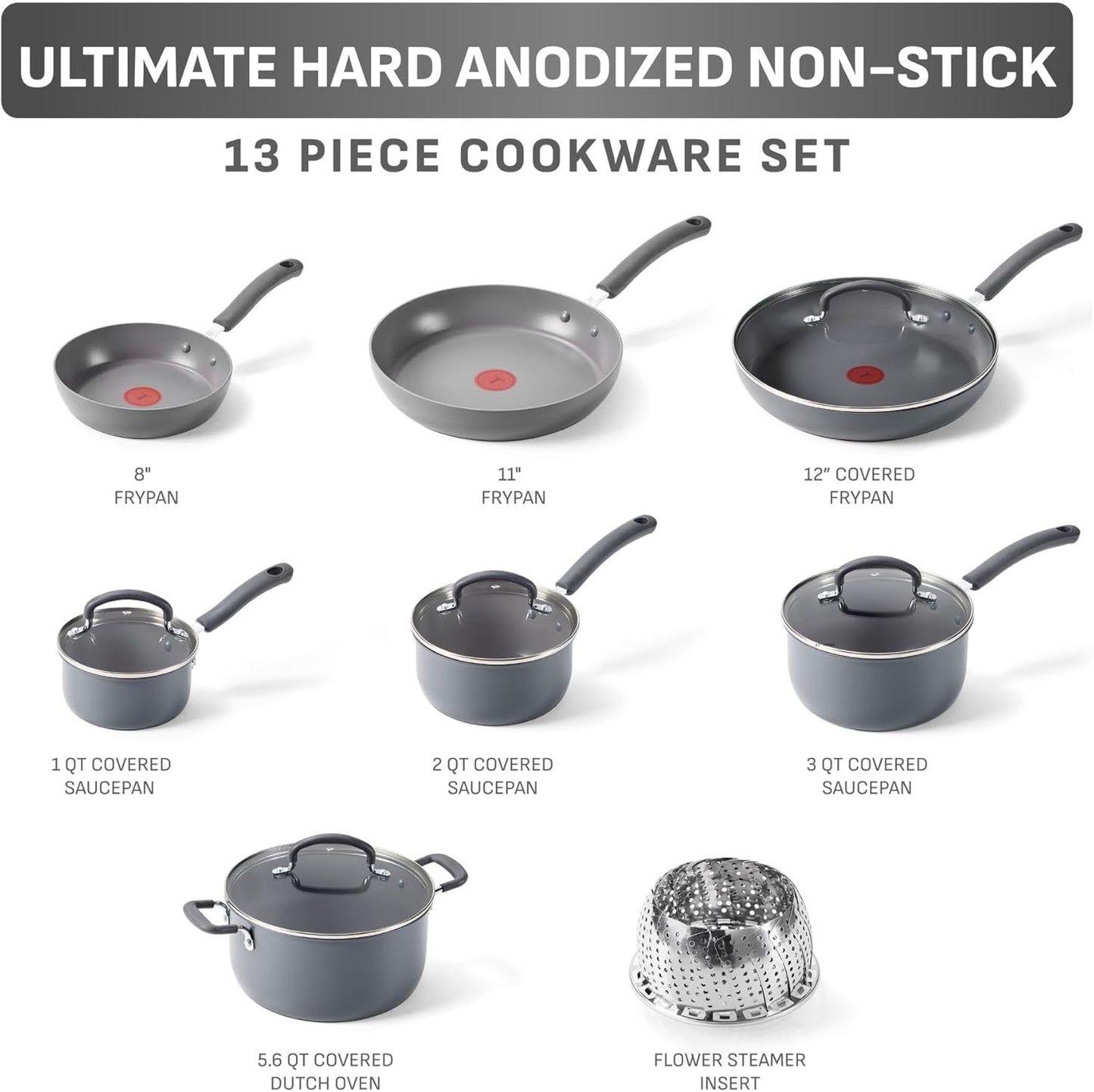 Set 13 Pzas Utensilios Antiadherentes T-Fal para Horno