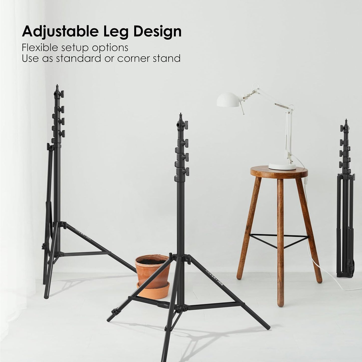 Soporte luz 10ft estilo esquinero con cojín aire y pierna