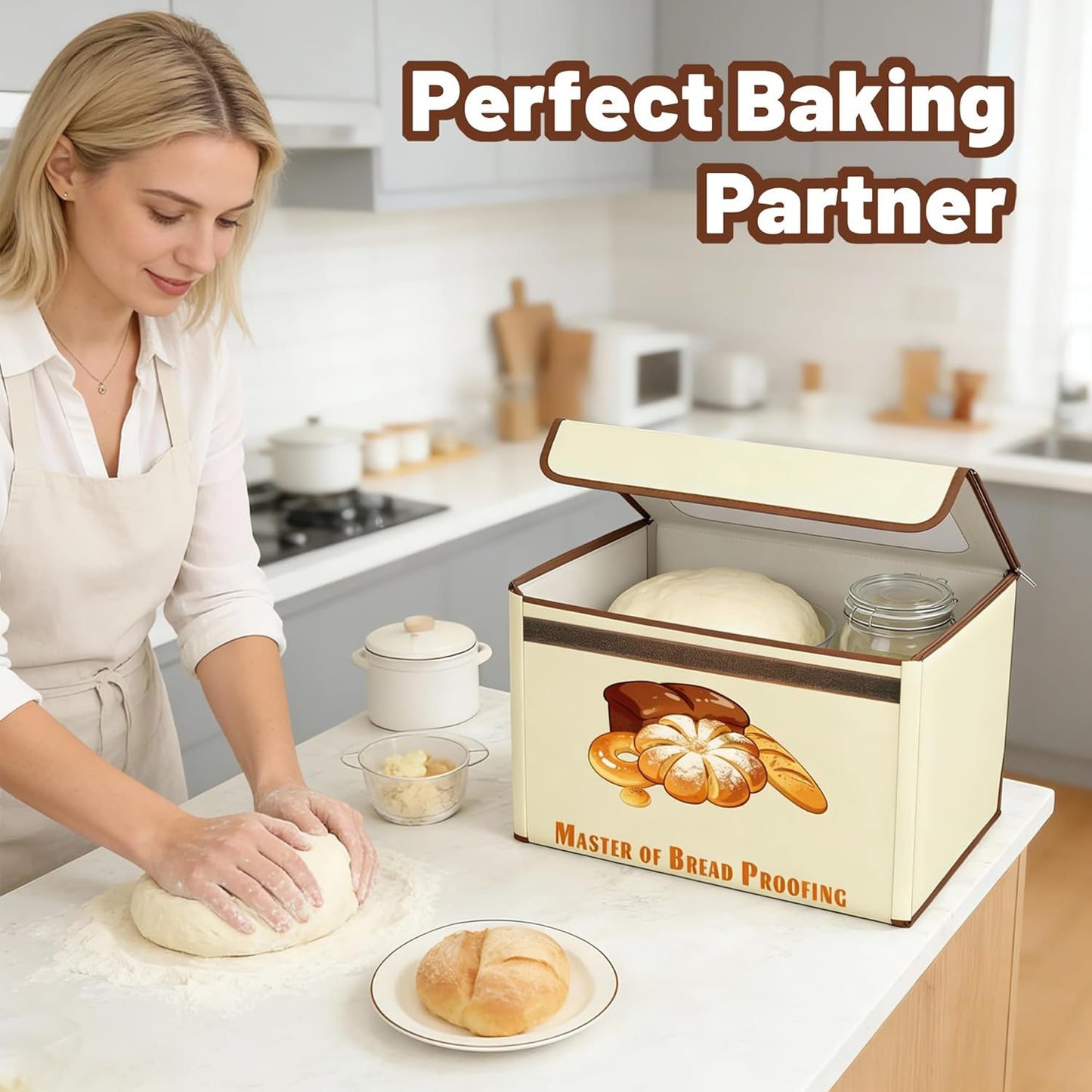 Caja plegable para pan con calefacción 16pulg y tabla cortar