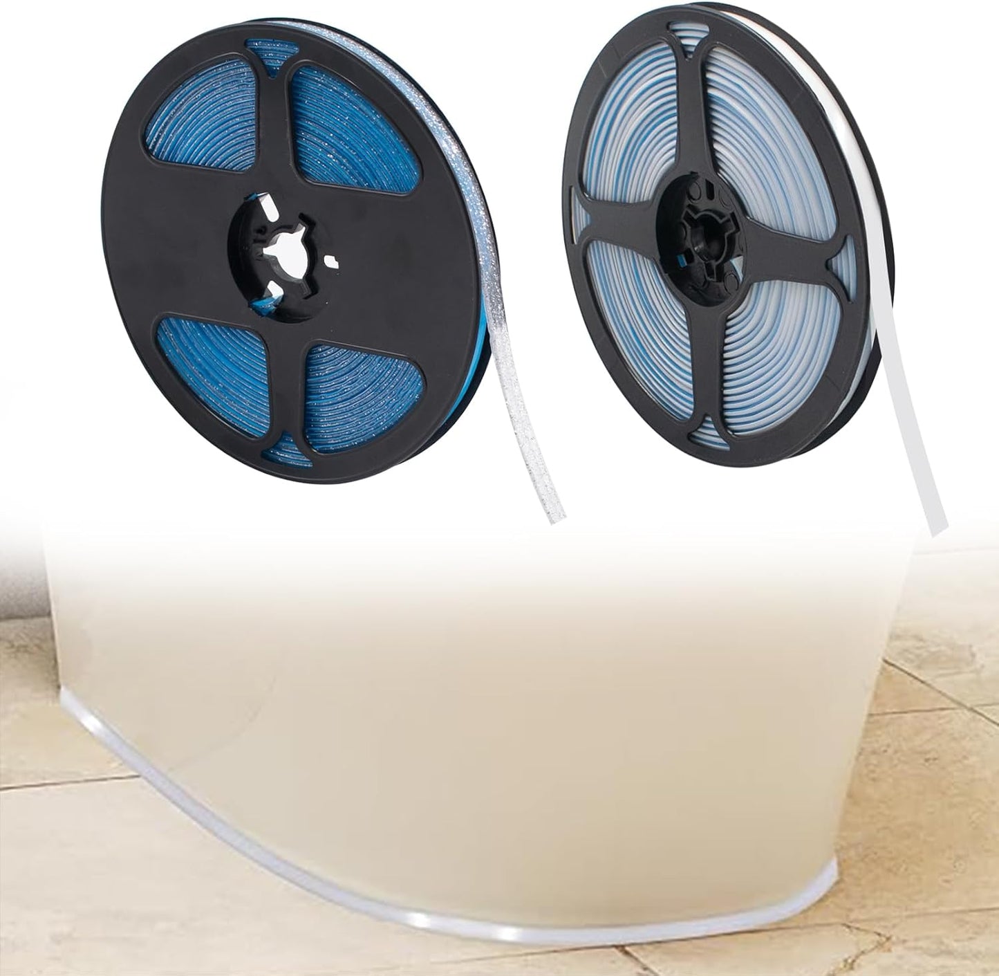 2 Cintas Calafatear PVC Autoadhesivas 19.7pulg x 0.3pulg
