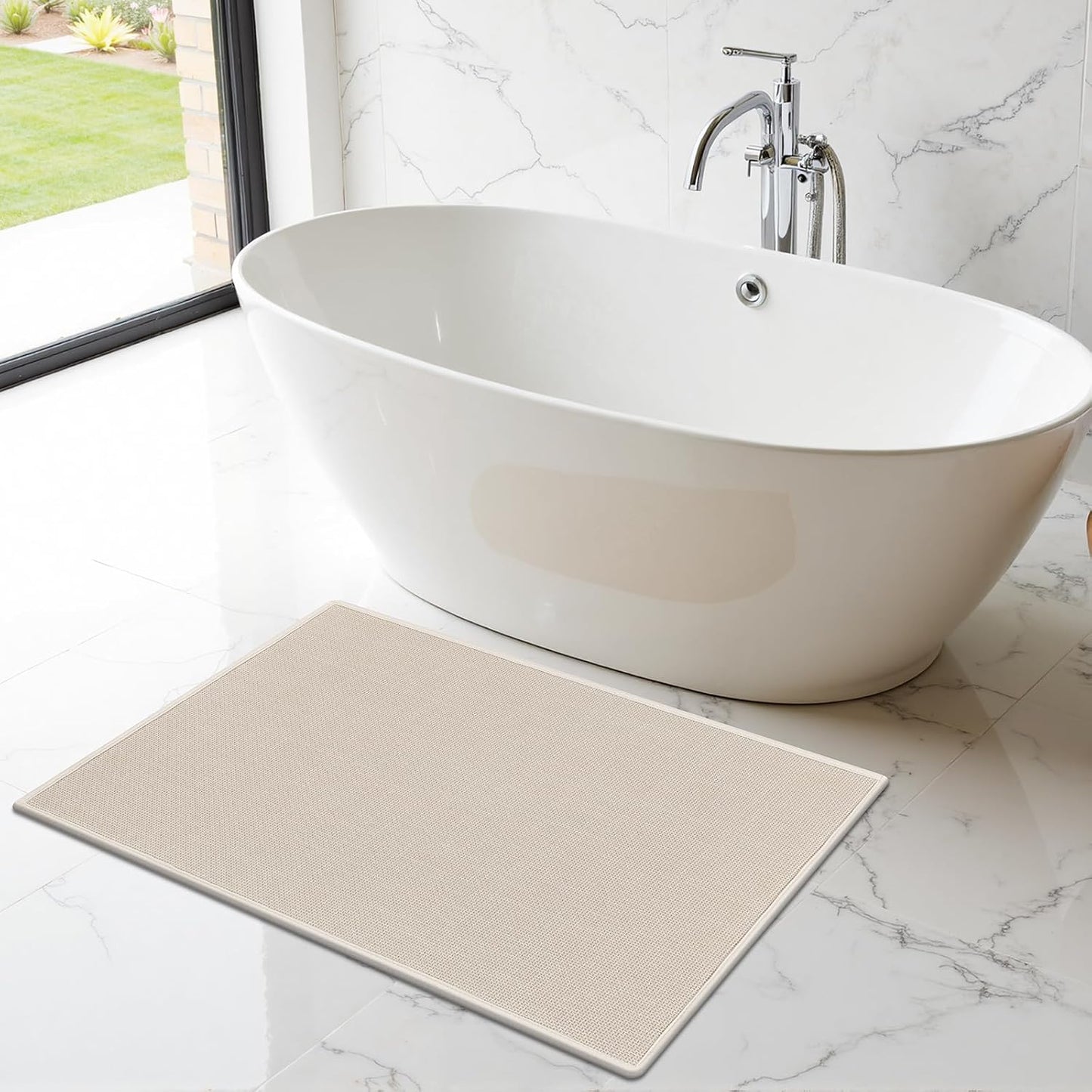 2 Tapetes Baño Goma Antiderrap 17x24pulg