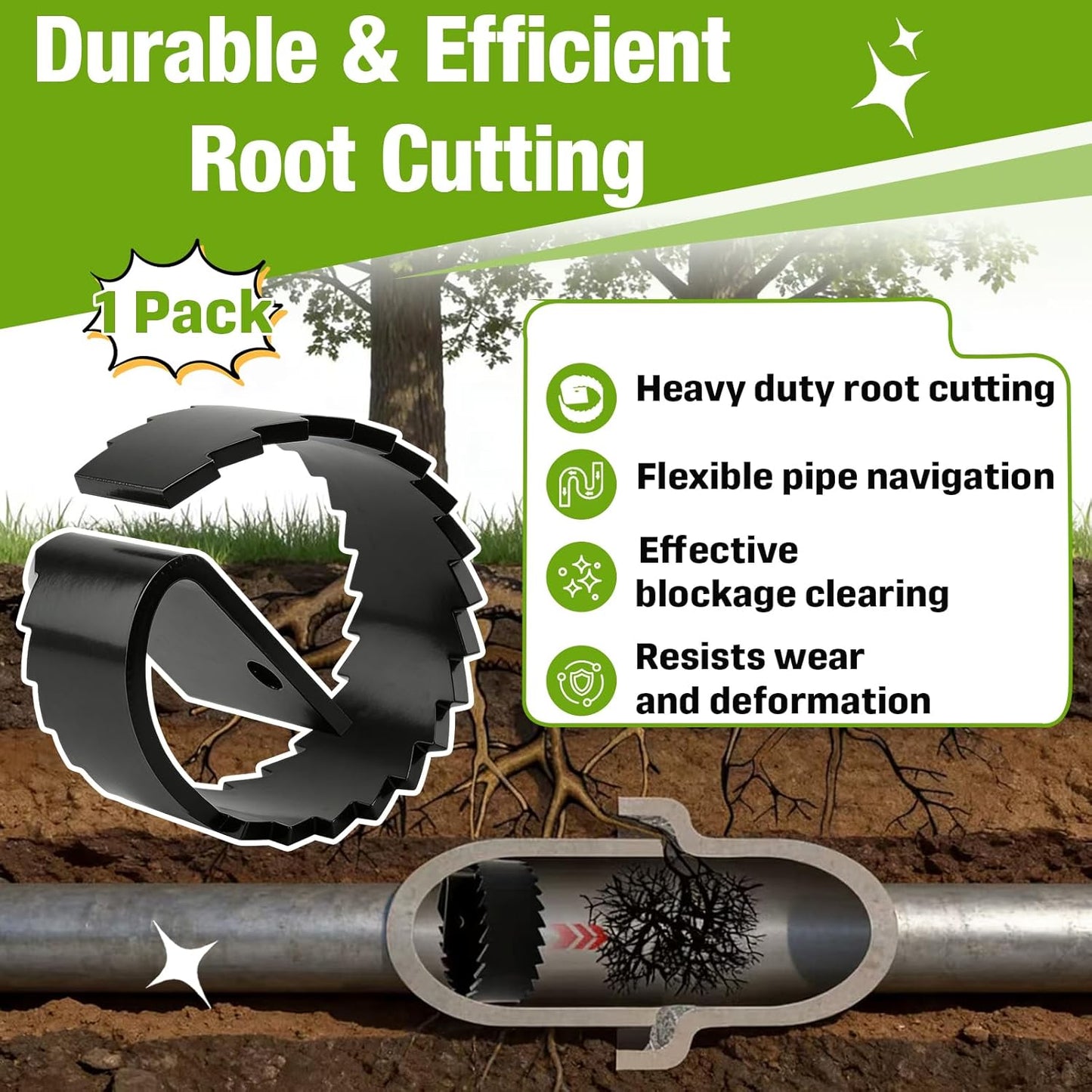 Cortador drenaje sierra raíz cables 5/8-3/4 pulg acero